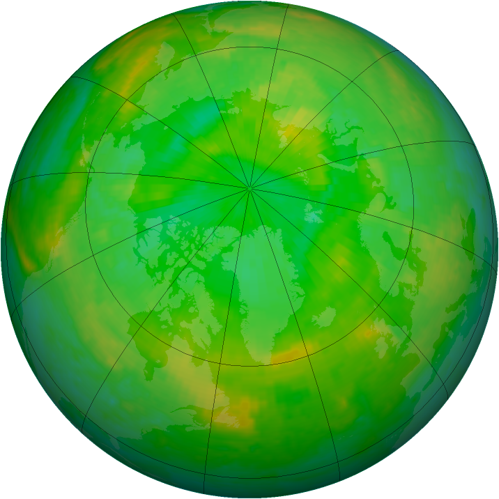 Arctic ozone map for 07 July 2003